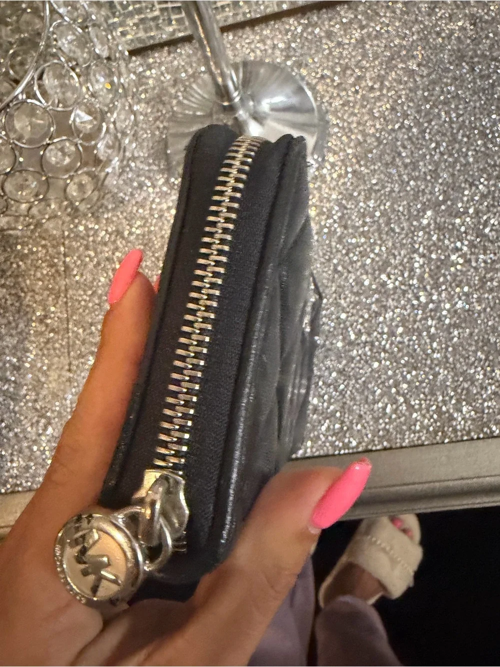 ⭐️Michael Kors Quilted Black Zip-Around Wallet